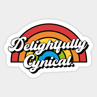 Delightfully Cynical Funny Ironic Rainbow Cynic Saying Sticker